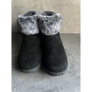Khombu Jessica Women's Lined Suede  Boots Faux Fur (Black, Size 7M